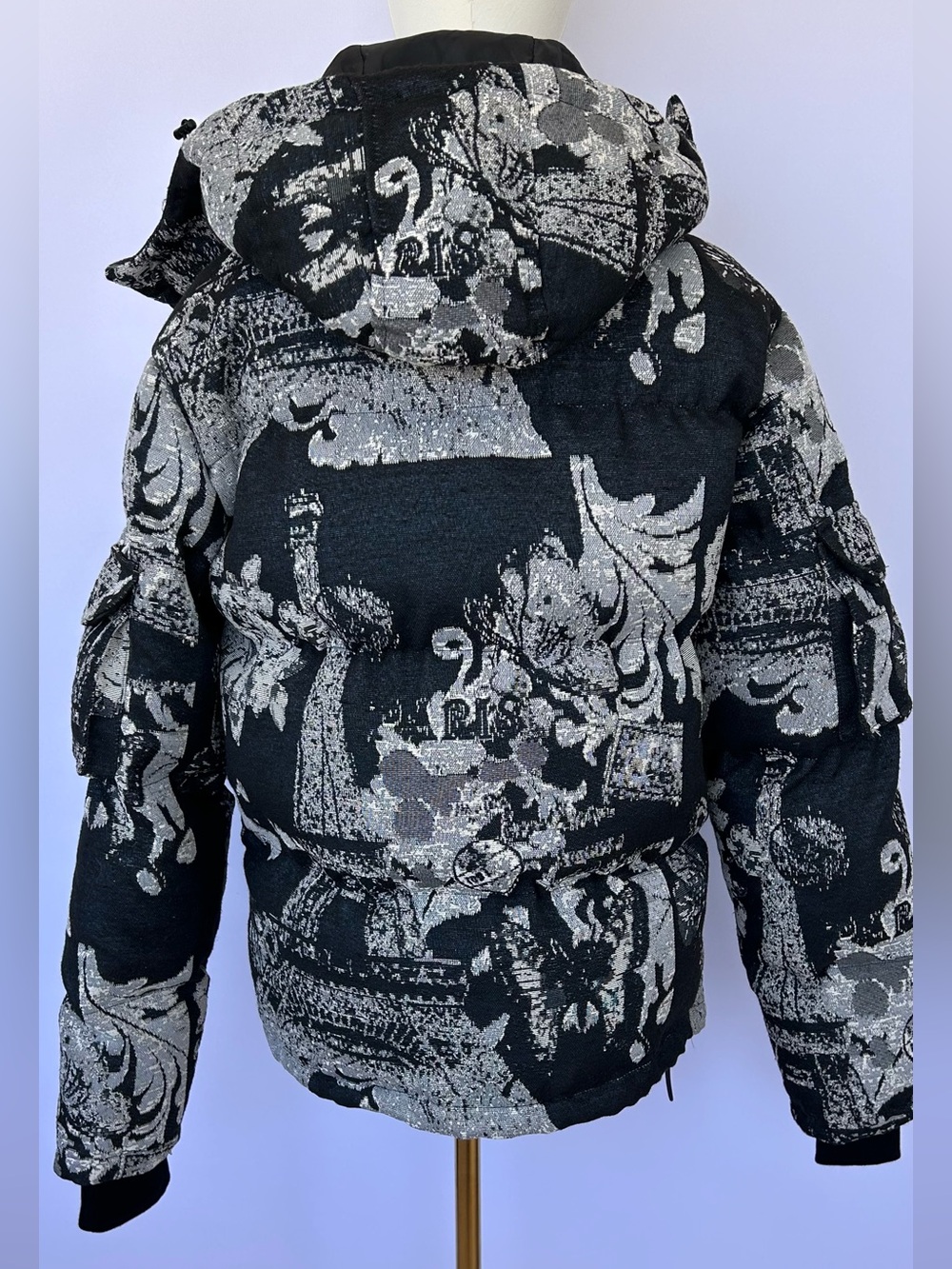 Rockstar Original Women’s Lamia Tapestry Puffer Jacket Detachable Hood Size Xs View 4